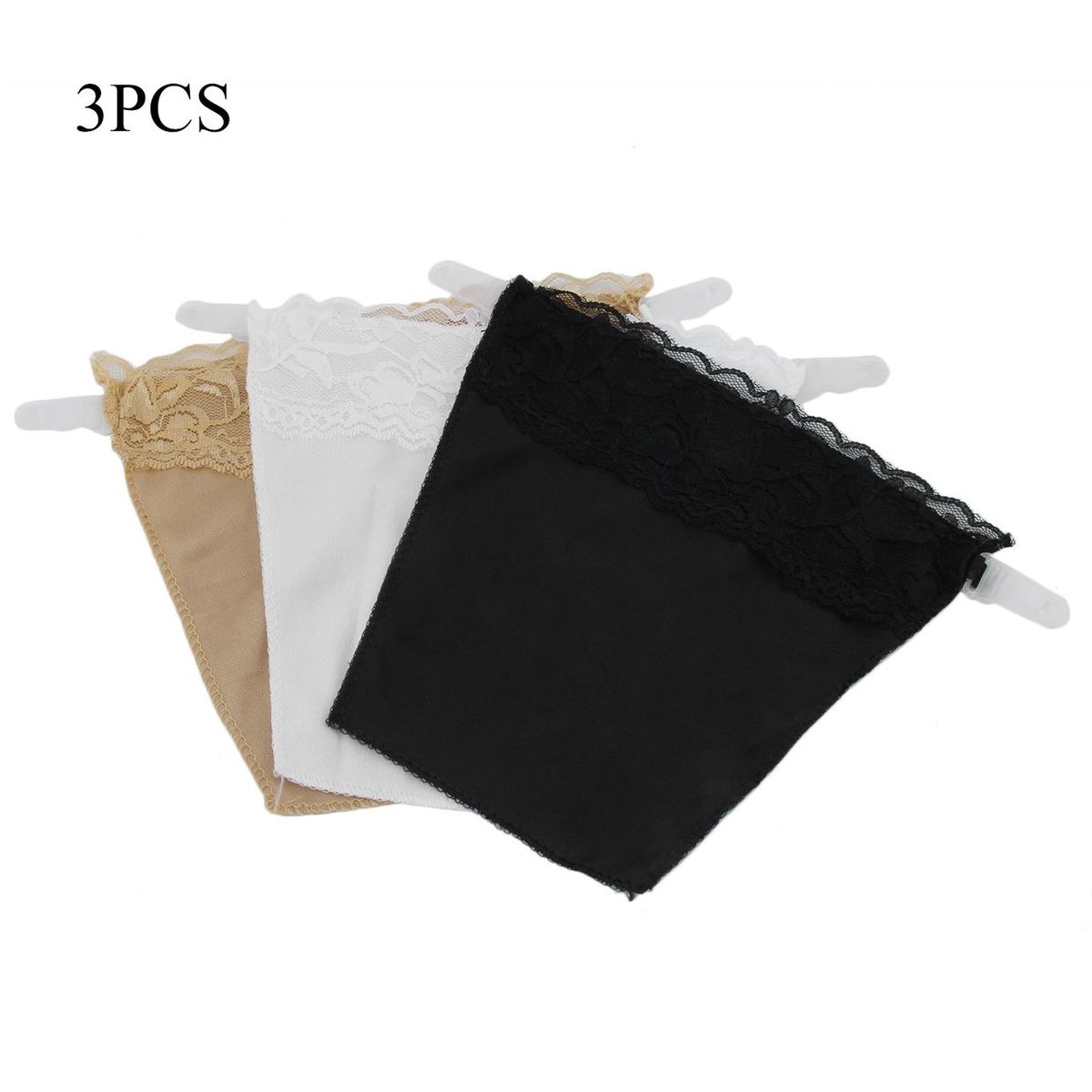 TB Seamless Quick Easy Bra Lace Clip On Mock Camisoles 3 Colors Packed Set Skin Color