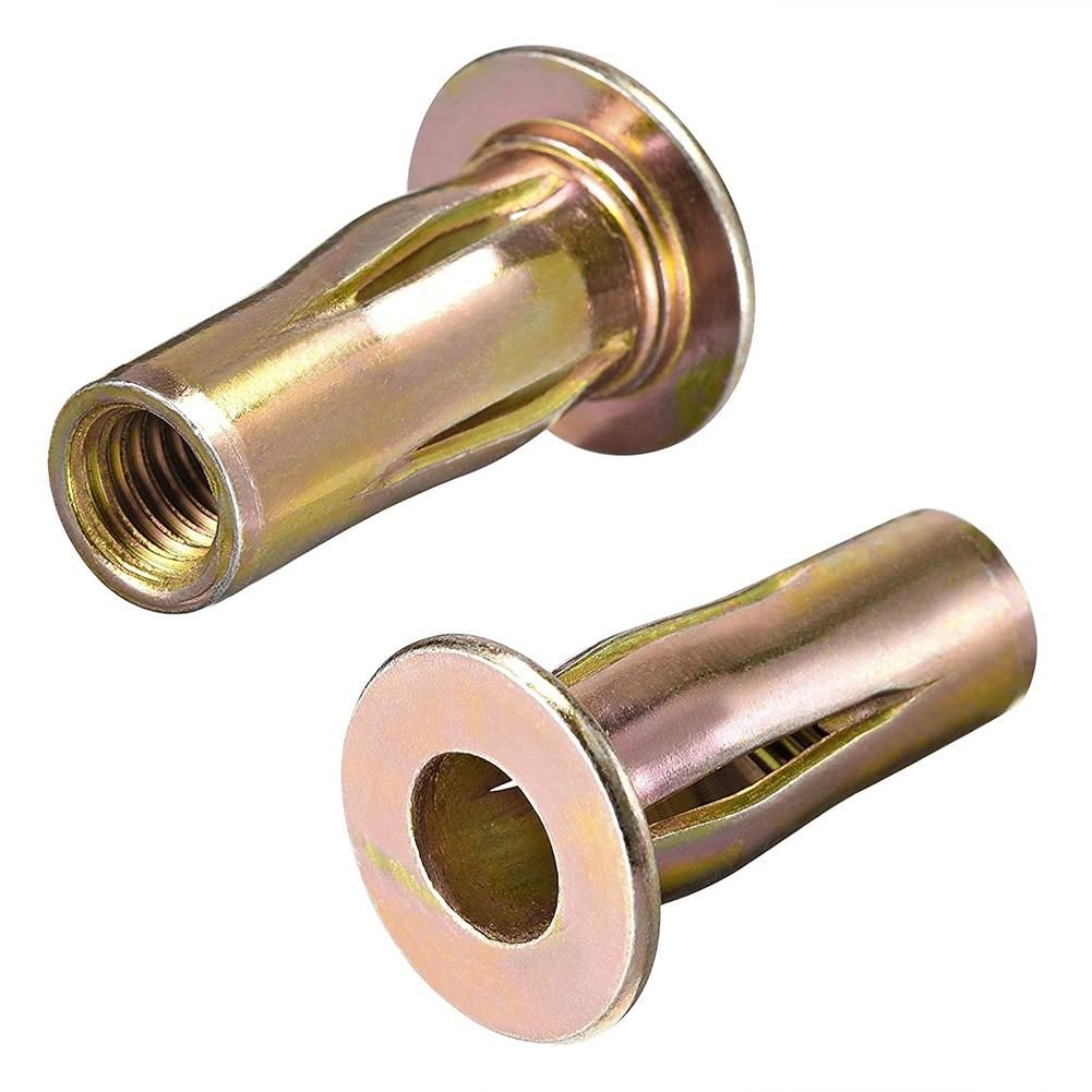 Multi-Grip Rivet-Nut M8 -ed Carbon Steel Color-Zinc-Plated Flat Head Threaded Insert Nut 25Pcs