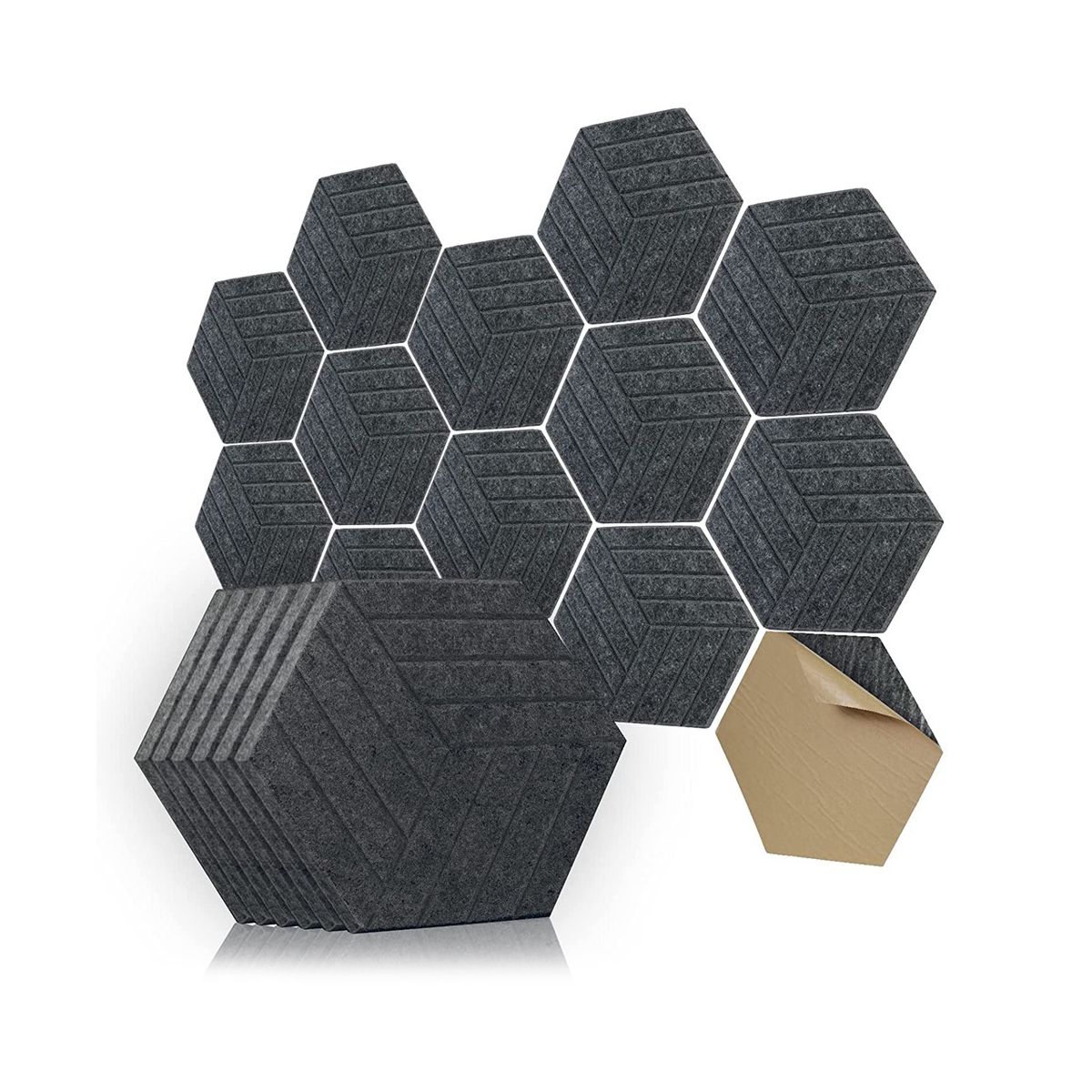 Sound Proof Panels Hexagon Self-Adhesive12 Pcs Acoustic Panel Sound Dampening Panel for Studio Office Home3