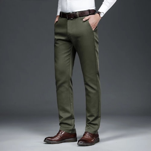 Cotton Chinos - Army Green