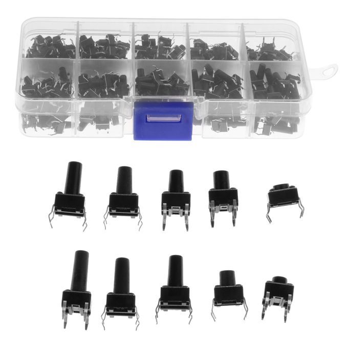 200Pcs 6x6mm Tactile Push Button Straight Switch Micro Momentary Tact