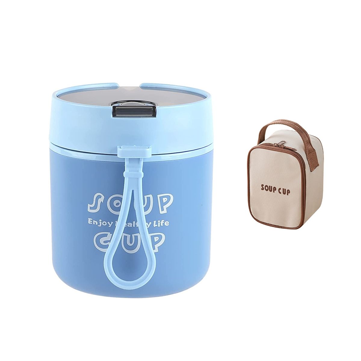 Insulated Food Container 18 Ounce Stainless Steel Kids Adult Thermos for Hot Food Vacuum Insulated Food Jar Blue