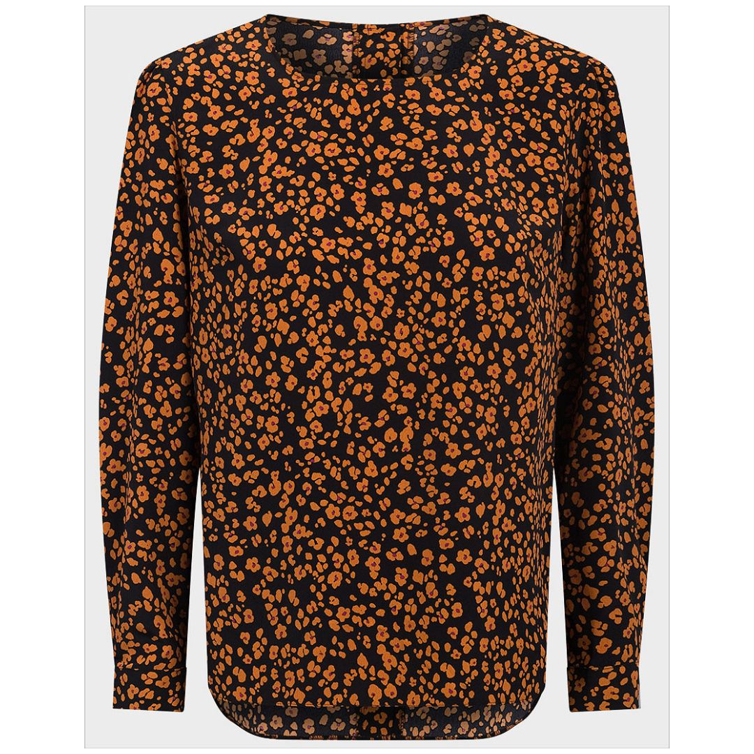 Mfed Ladies Long Sleeves Buttoned Back Floral Top