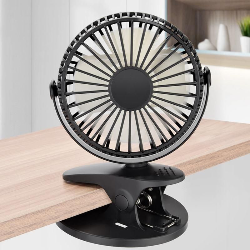 Camping Office Fan Desktop Clip USB 360° Fans Rechargeable Mini Desk Home Stroller Car Decorative Battery On Portable Baby