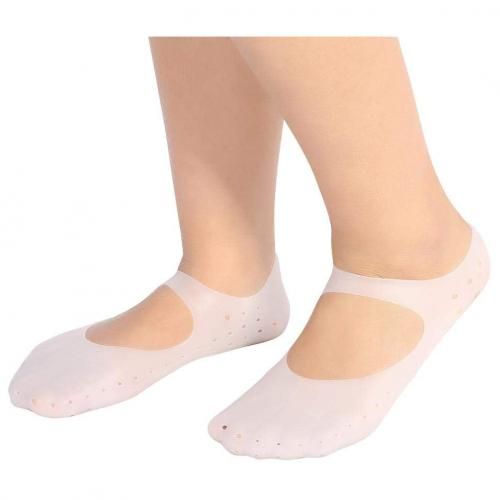 Oil Infused Silicone Moisturizing Foot Care Socks ( White)