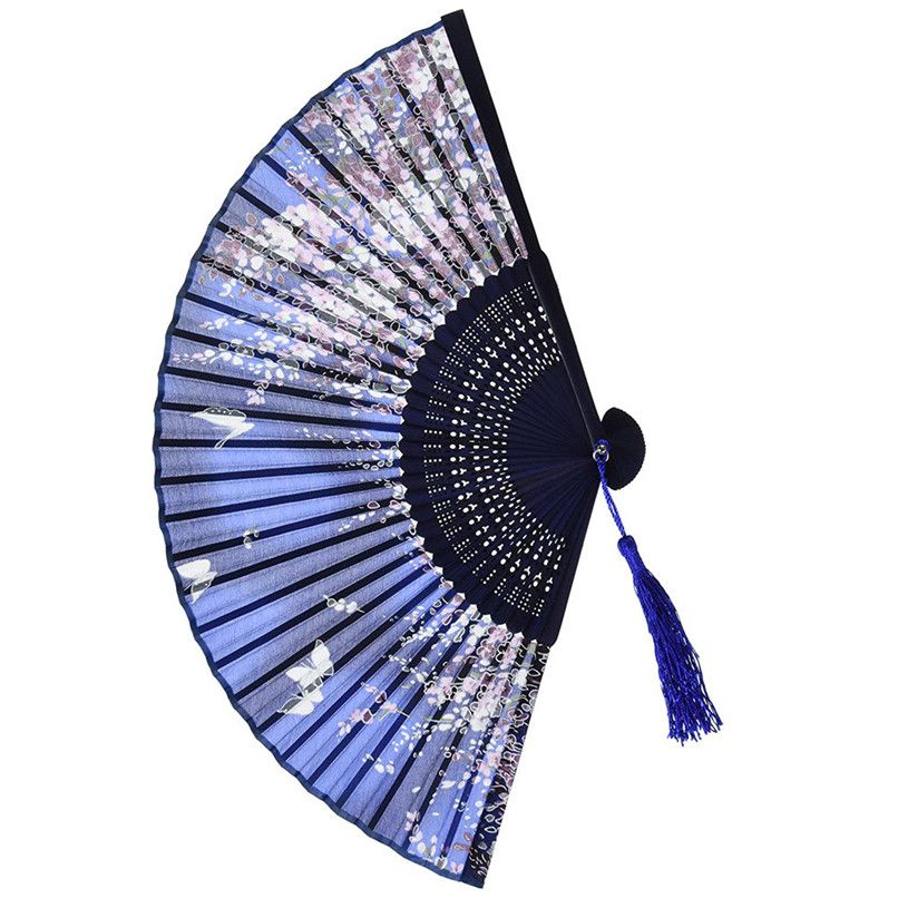 Flower Fan Hand Wedding Fans Hand De J14#5 Favors Printed Folding 1PC Ventilador Vintage Held Chinese And Gifts Mano Plastic