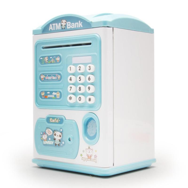 Intelligence Cash Box Digital Coins Cash Saving Safe Deposit Mini ATM Machine Fingerprint Piggy Bank Toy Kids Gift
