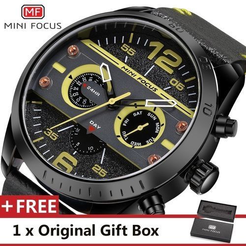 Top Luxury Brand Watch Famous Fashion Sports Cool Men Quartz Watches Waterproof Wristwatch For Male Yellow