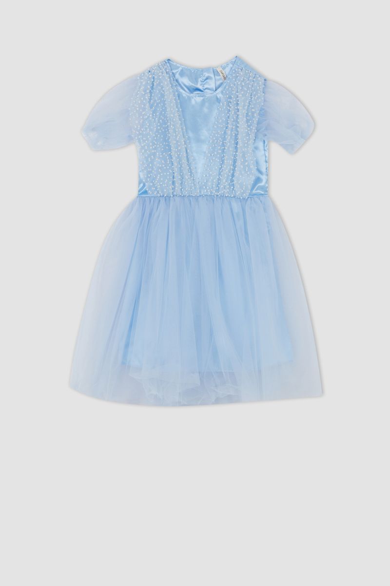Girl - Sleeveless Woven Dress - Blue