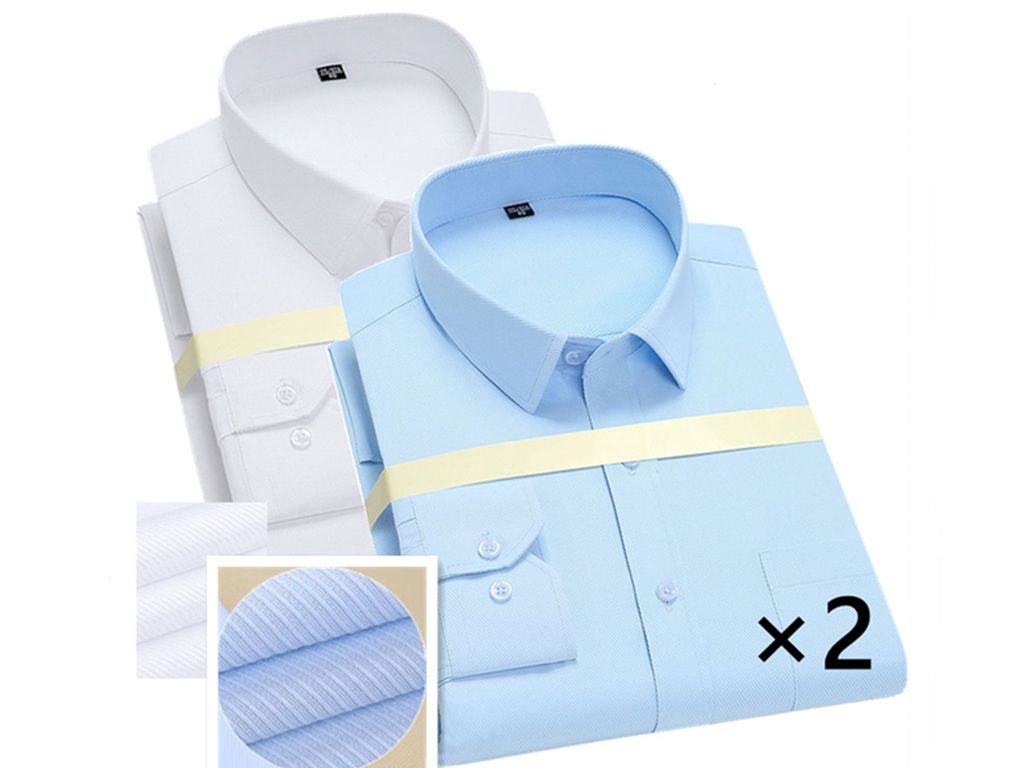 2 In 1 Men's Shirts Business Shirt Superior Quality Dress Shirts Long Sleeve
