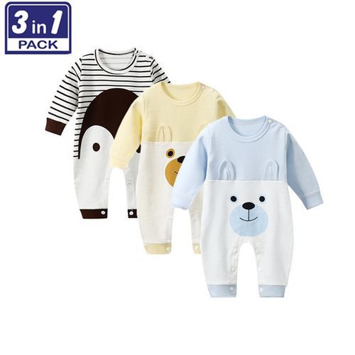 3pcs/lot Long Sleeve Romper Onesies Baby Bodysuits