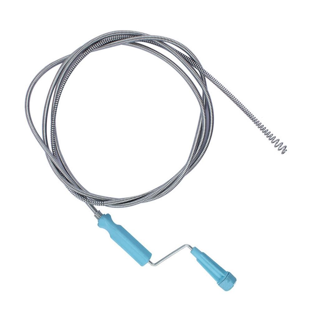 Drain Snake Cleaner Drain Auger Flexible Metal Spring Sink Dredge Auger Plumbing Snake Clog Remover Ultra-long Sewer Dredge-2.6m