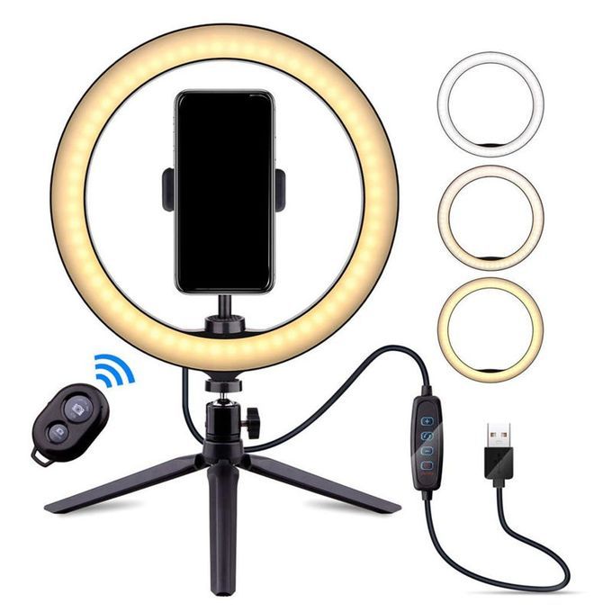 10Inch LED Ring Light With Tripod Stand Professional Selfie