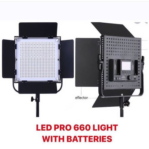 LED 660AS Pro -With Light Stand, Battery, Charger For Vlog