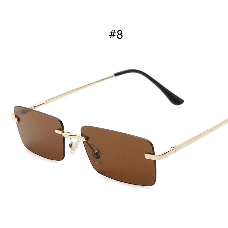 Rectangle Ladies Sunglasses Women Rimless Sun Glasses -#8