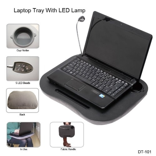 Portable Lap Desk Laptop Tray With Led Lamp