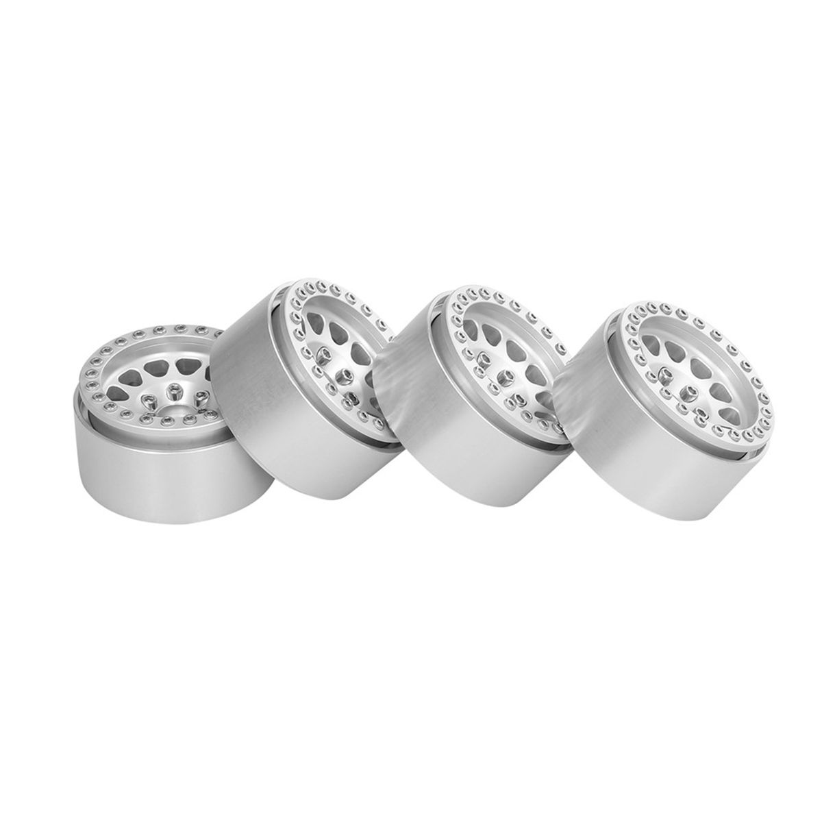 4 Pcs Toy Wheel Rim Model Anti-deformed Toy Automobile Hub Silver