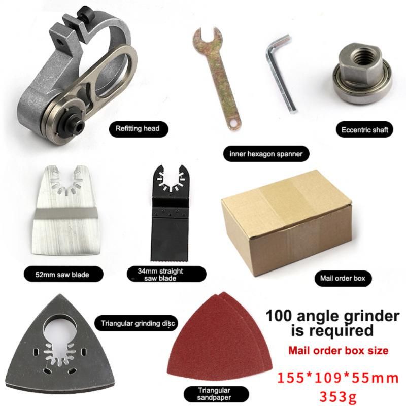 Angle Grinder Conversion Universal Head Adapter For 100 Type Angle Grinder Polishing Oscillating Tool Kit Metal Wood Saw Blades 1043B