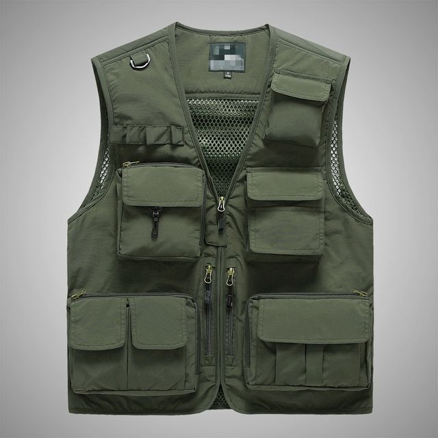 Summer V-Neck Men Tactical Utility Vest Orange Safety Vest Outdoor Jacket
