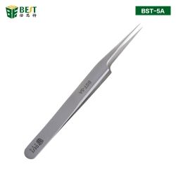 1Pc Precision Tweezers Anti-Static Stainless Steel Straight Forceps Pliers For Eyelash Extension Gem Decor Picking DIY Hand Tool-BST-5A