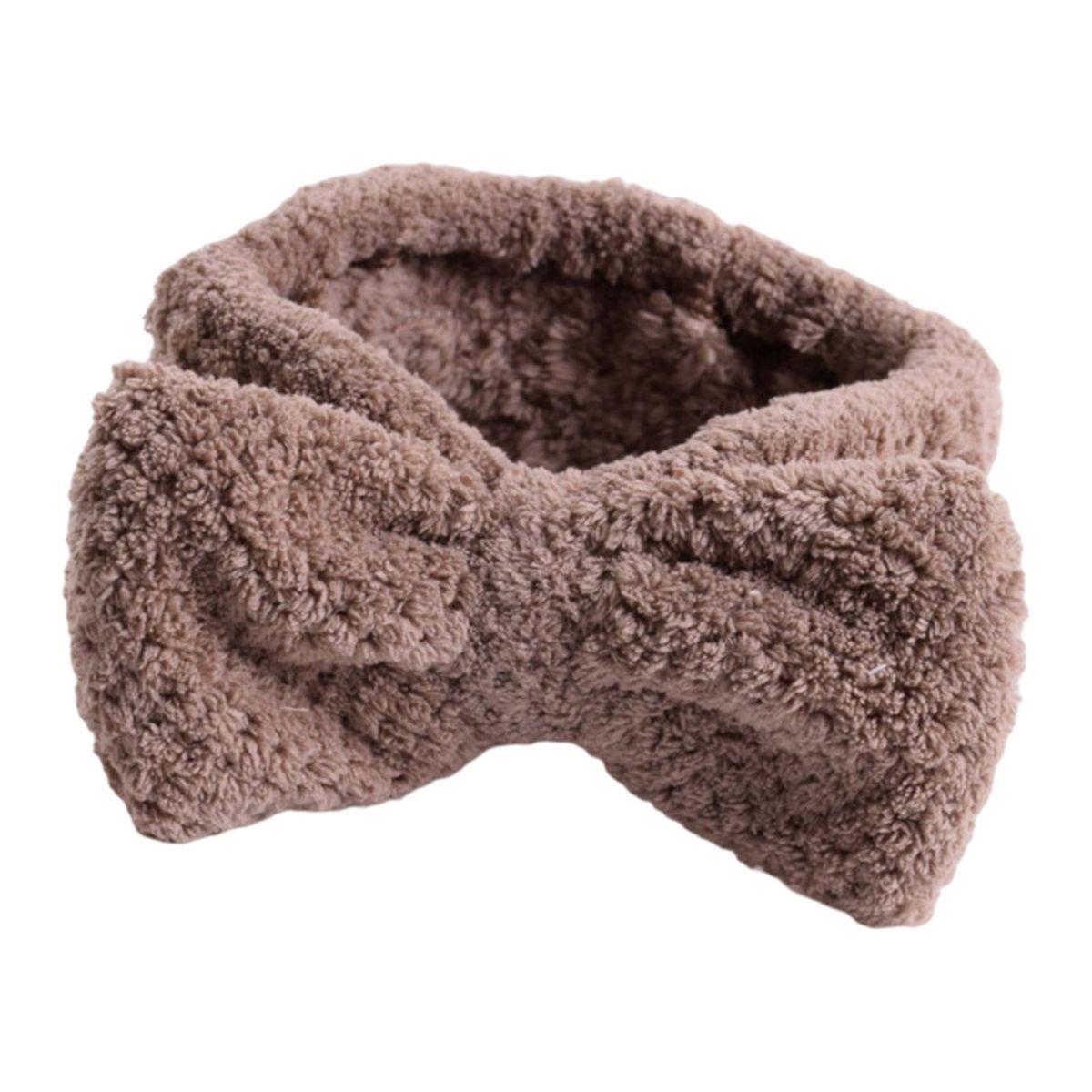 SPA Headband Bow Hair Band Skincare Headbands For Shower Dark Brown