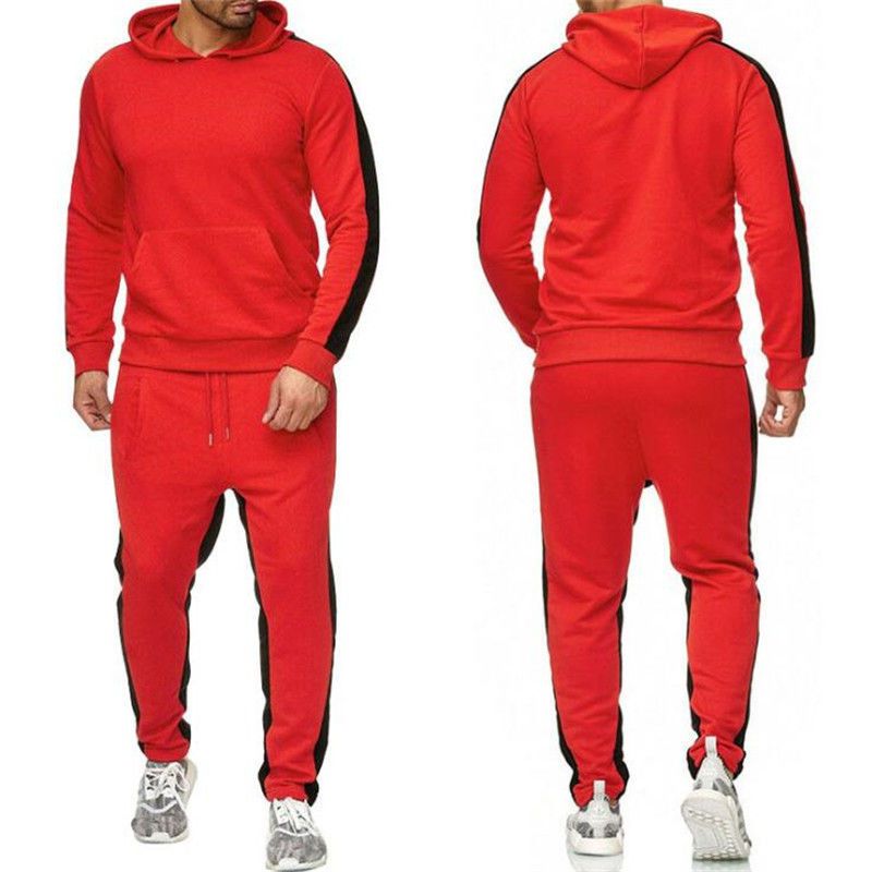 2 Piece Set Men's Tracksuits Long Sleeve Hoodie Sweatsuit
