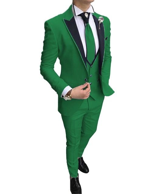 Latest Design Men Suit Prom Tuxedo Slim Fit Notch Lapel Groom Wedding Suits For Men Custom Blazer Terno Green