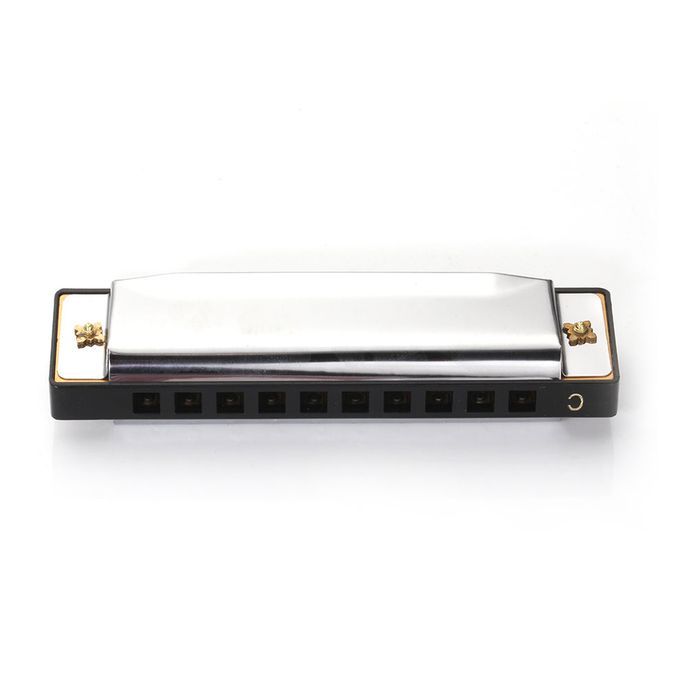 MT 10-Hole Harmonica Silver Blues Harmonicon Alloy Harmonica Mouth Organ Music-Silver