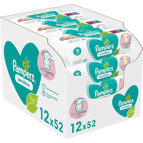 Sensitive Baby Wipes 52 X 12 Count - 624