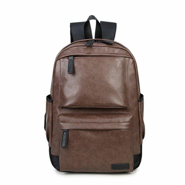 Men's Classic Backpack Leather Business Travel Shoulder Bag