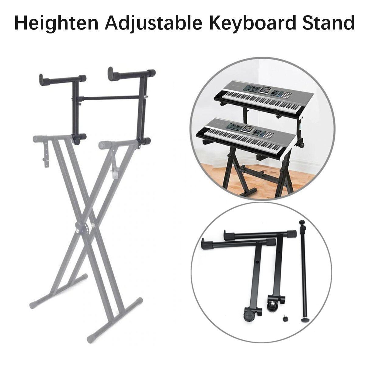 Adjustable 2-Tiers Heighten Keyboard Stand Electronic Music Piano Holder Adapter