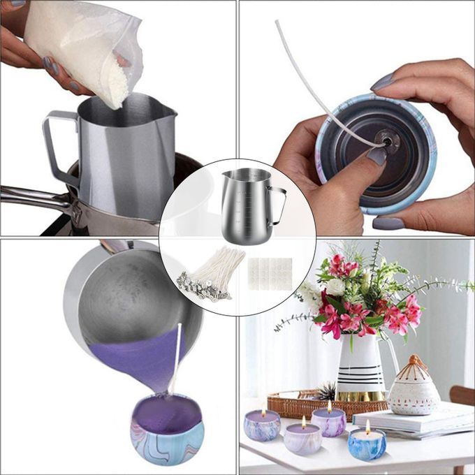 Candle Making Kit Melt Pot Candle Wicks Craft Tools Wick Holder Set 2