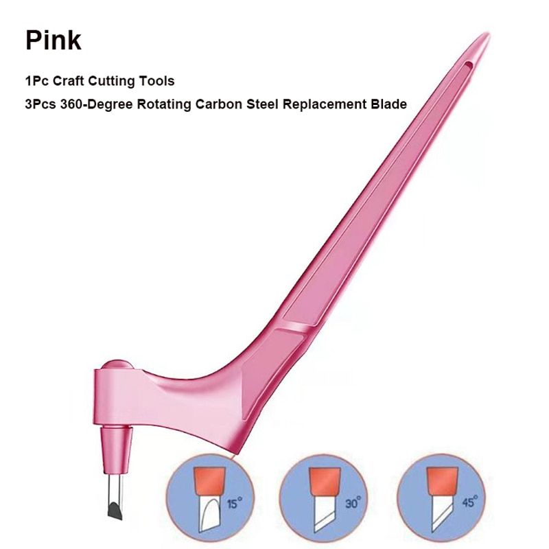 DIY Art Craft Cutting Tools 360-Degree Rotating Carbon Steel Blade Paper Cutter 3 Replacement Blade Cutting Paper Window Making