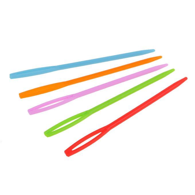 100x Plastic Sewing Needles For Kids Wool Cross Stitch Knitting