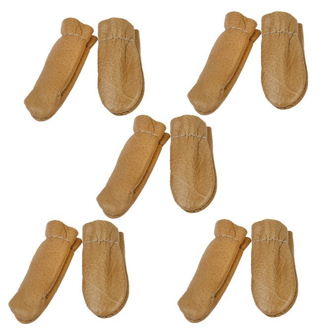 5 Pair Real Leather Cowhide Finger Cots Cover Sleeve For Fingers
