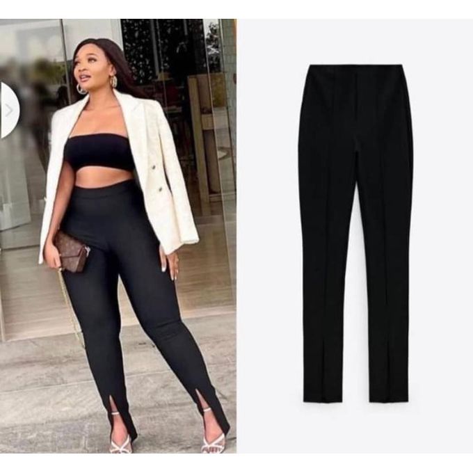 Tick Quality Leggings With Slit For Ladies