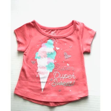 Baby Girl Short Sleeve T Shirt Top - Ice Cream
