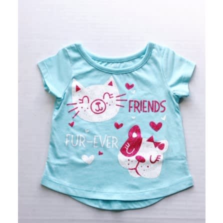 Baby Girl Short Sleeve T Shirt Top - Friend Fur Ever