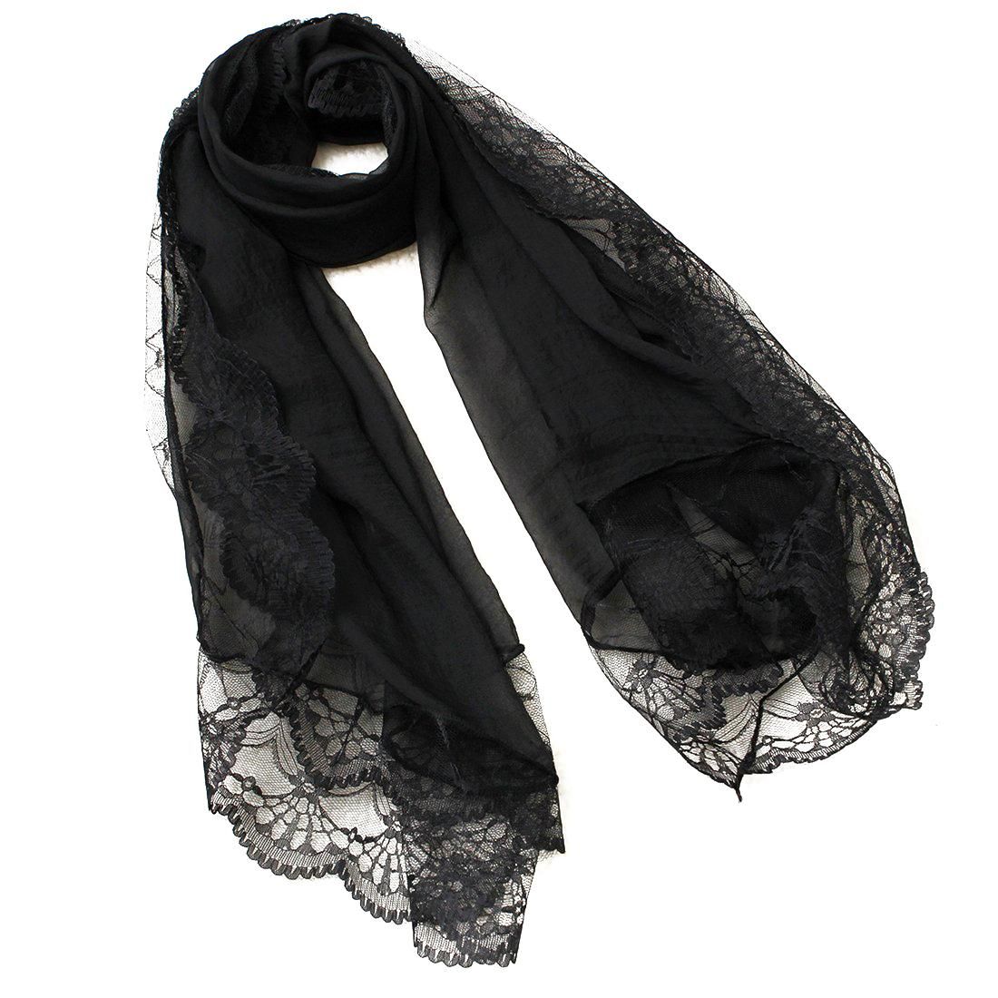Scarves Chiffon  Scarf Wrap Scarf Black