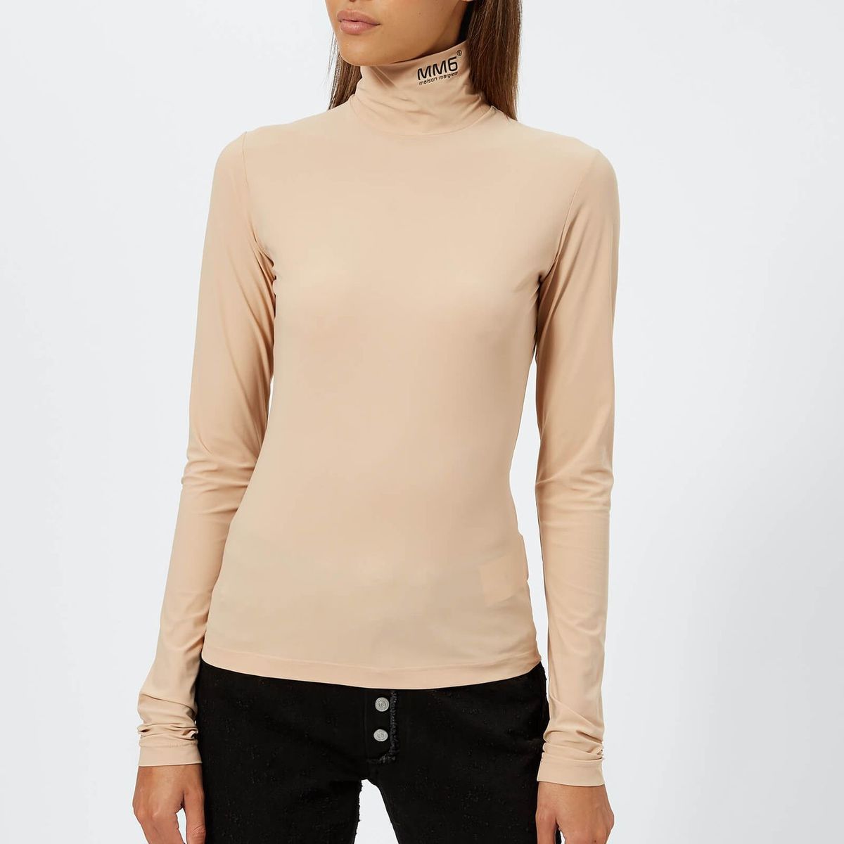 Turtle Neck Long Sleeve For Female - Nude