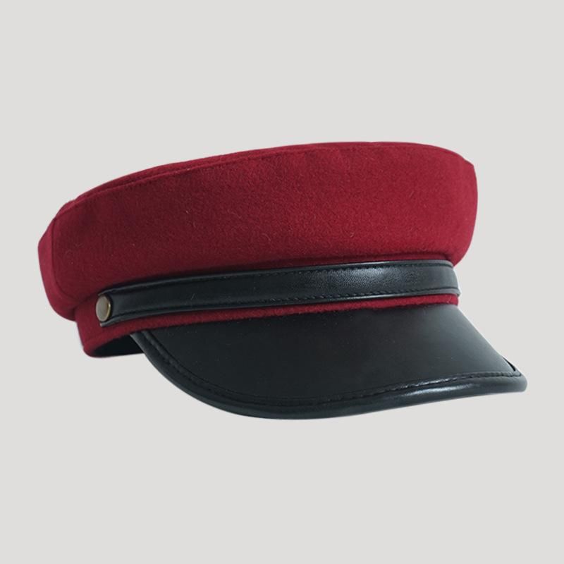 Women Winter Wool Cap  Two Colored Patchwork sboy Cap Visor Beret sboy Hat Cabbie Cap S/M/L/XL
