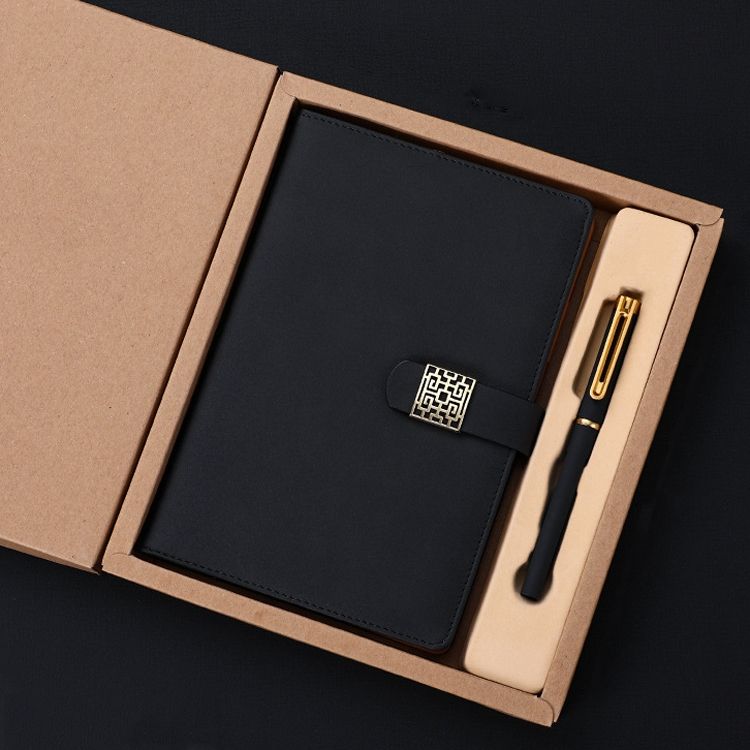 Office Notepad Black A5 Kraft Paper Gift Box