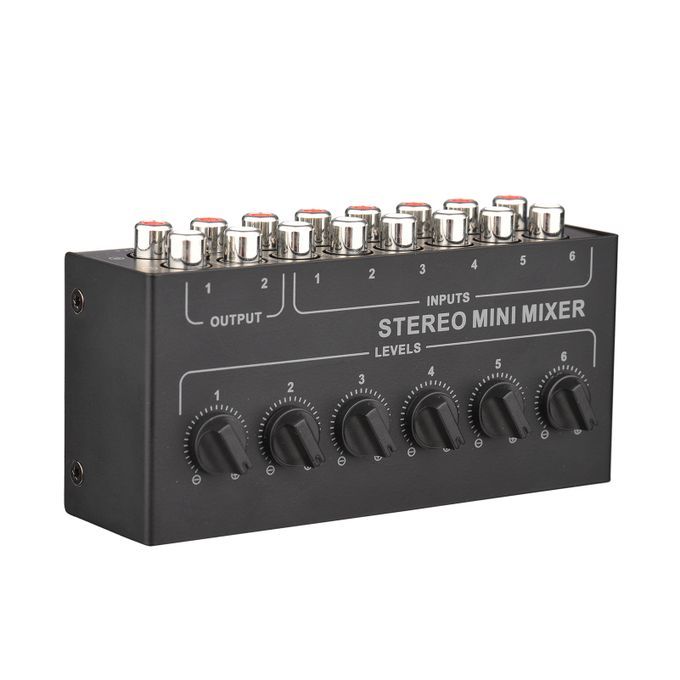 Mini Stereo 6 Channel Passive Mixer RCA Portable Audio
