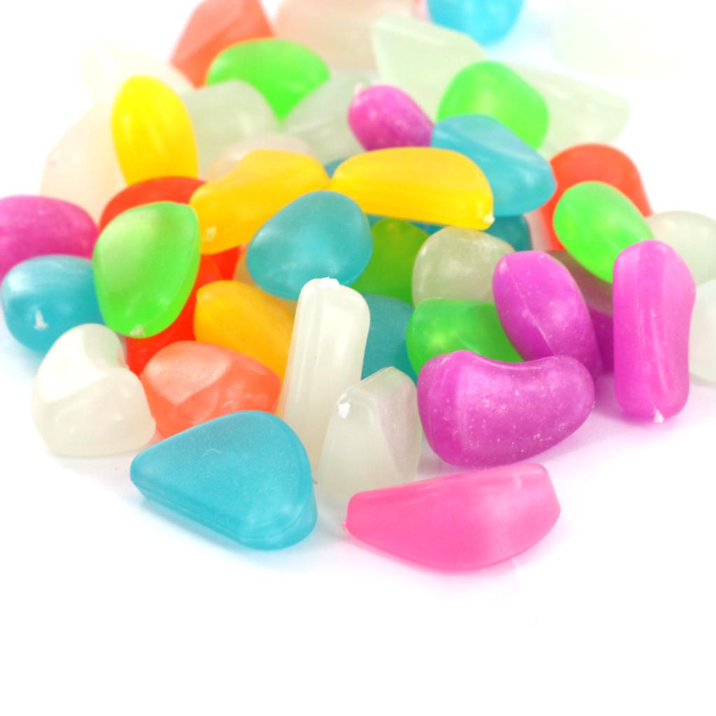 50 Glow In Dark Pebbles  Luminous Illuminous Garden Aquarium