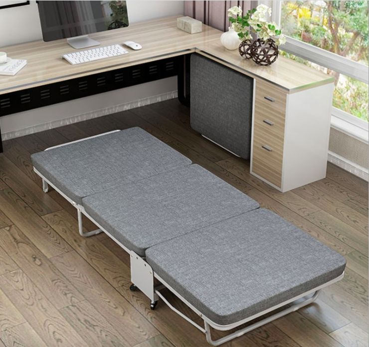 Foldable Mobile Bed  For Camping ,office And Home- Gray
