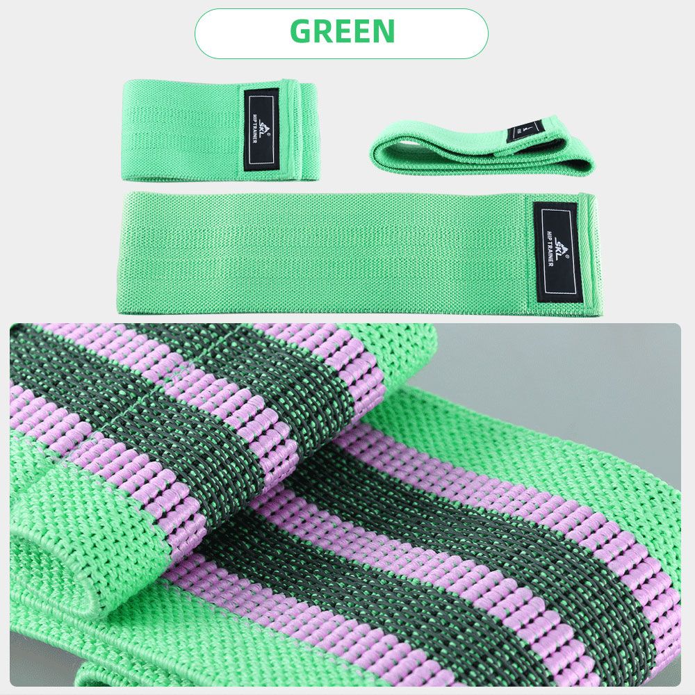 1PCS UniFitness Elastic Band For Sports Legs Thigh Glutes  Squat 3 Levels Resistance-SKL Green 60lb