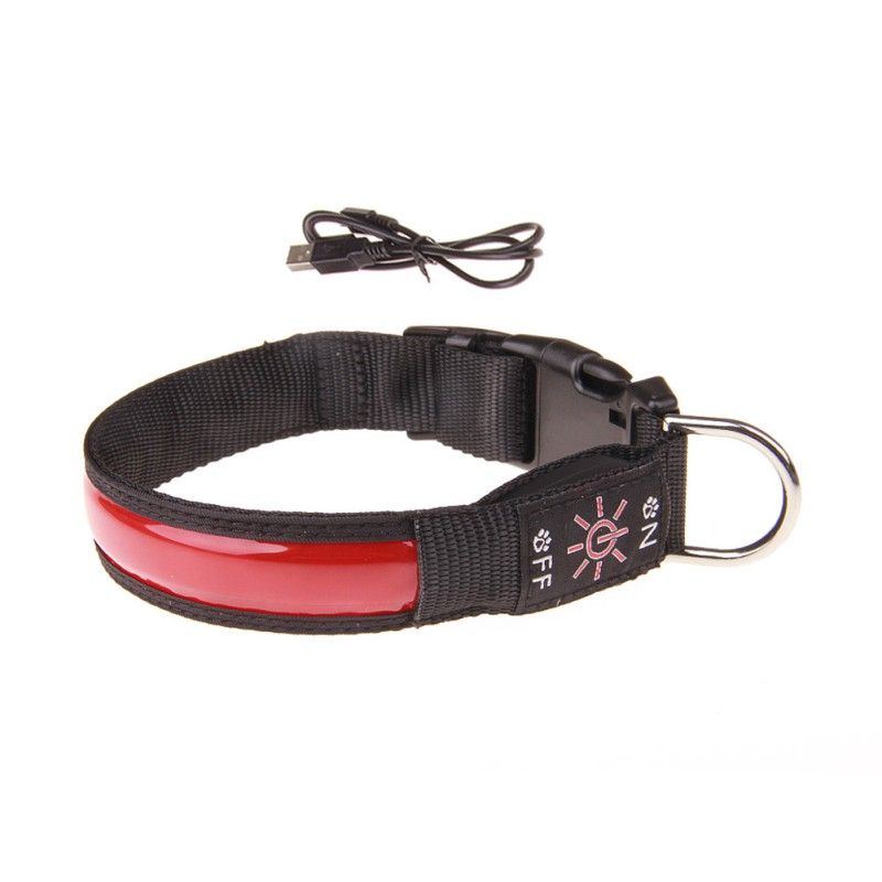 Luminous Dog Collar USB Charging Light Safe Dogs Collar Dura