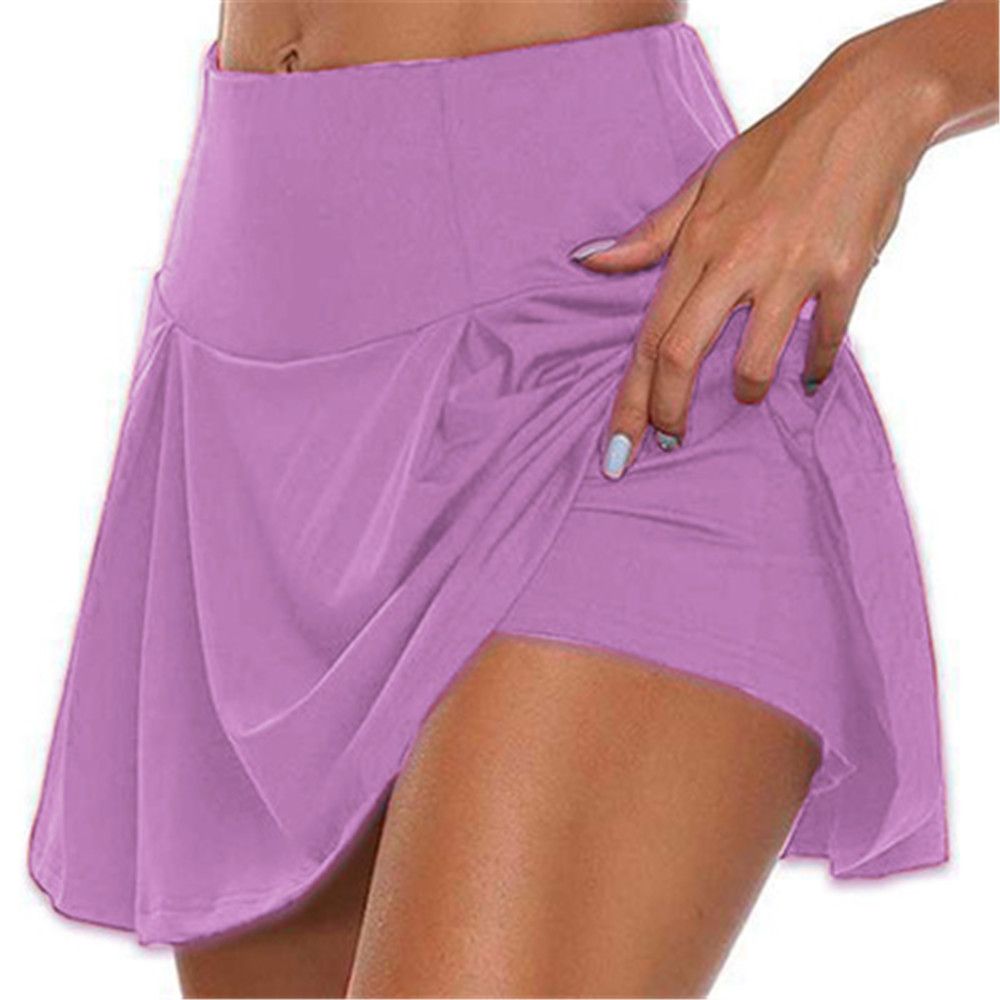 (Purple)Allukasa  Golf Sport Einfarbig Workout Volleyball S-5XL Tennis Running Skort  Athletic Athletisch FitnessSeaside Sandy Beach Ski DOU