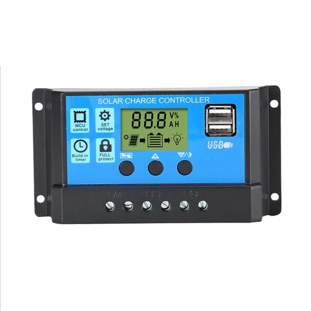 Solar  Harger  Ontroller 60A  A 40A 30A 20A 10A 12V 24V Battery  Harger L D-black And Blue-30A