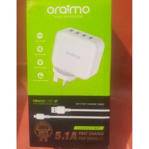 Powerful Oraimo Charger With  Type C/iPhone /Android Cable